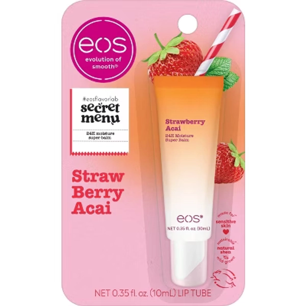 eos Limited Edition Lip Balm 24H Moisture Super Balm - Strawberry Acai - 0.35 fl oz