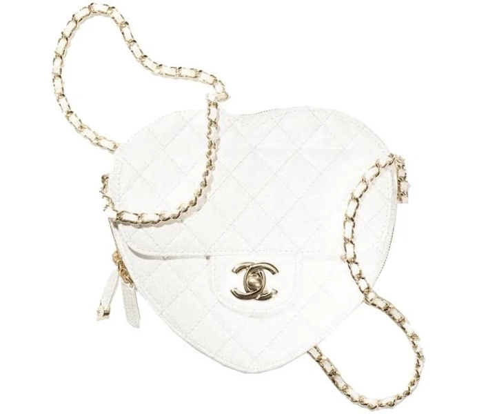 Chanel 22s White Heart Bag LGHW