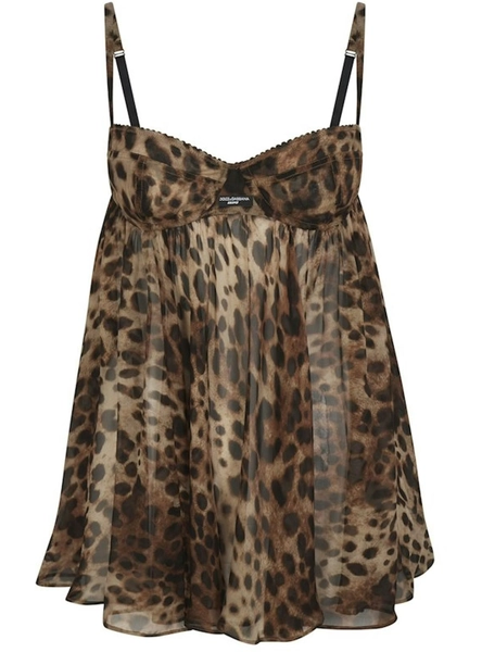 SKIMS x Dolce&Gabbana Skims Romance Babydoll Dress Leopard