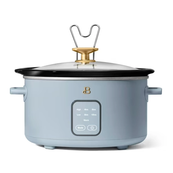 Beautiful 4Qt Slow Cooker with Touch-Activated Display, Cornflower Blue by Drew Barrymore
