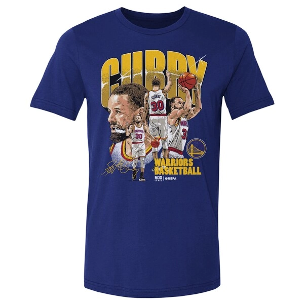Men's Golden State Warriors Stephen Curry 500 Level Royal Collage T-Shirt