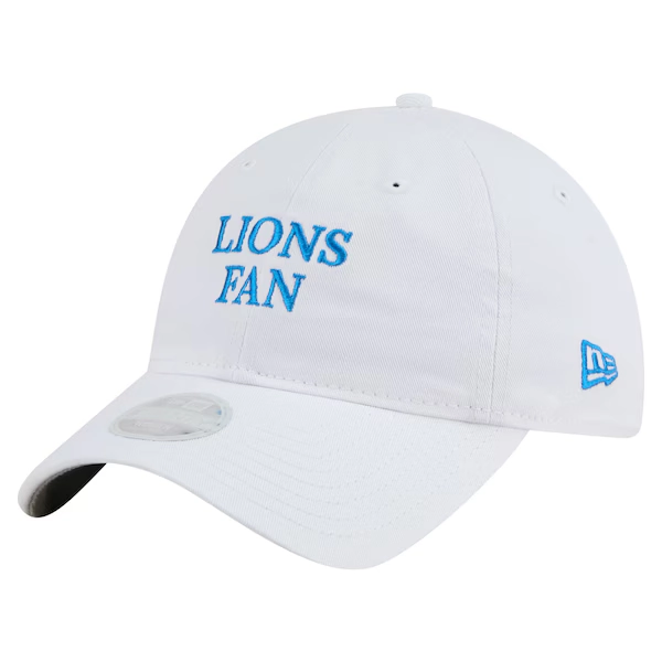 Women's Detroit Lions New Era White Team Fan 9TWENTY Adjustable Hat