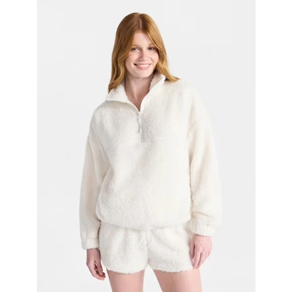 No Boundaries Plush Half-Zip Pullover, Women's