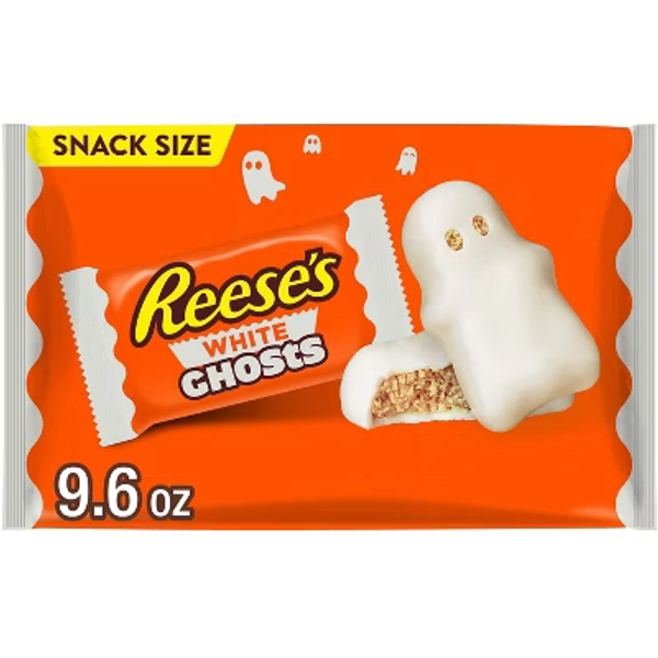 Reese's Peanut Butter White Chocolate Ghosts Halloween Candy Snack Size - 9.6oz