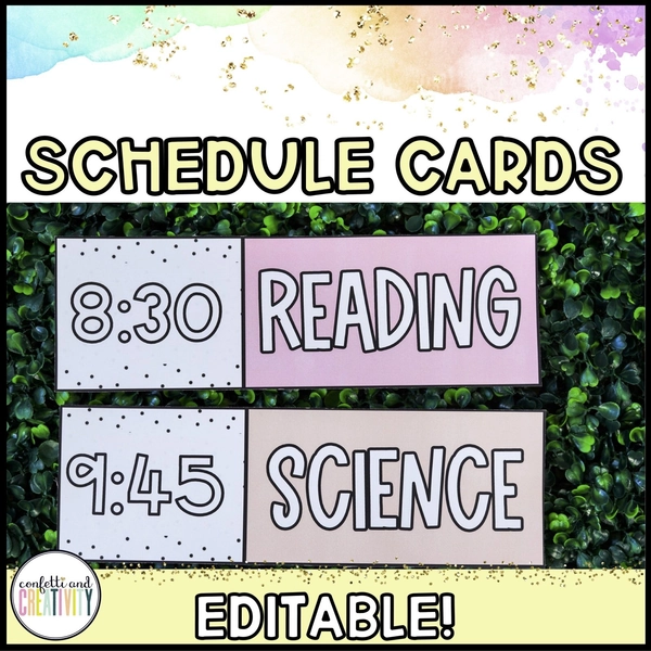 Money for Schedule Cards 