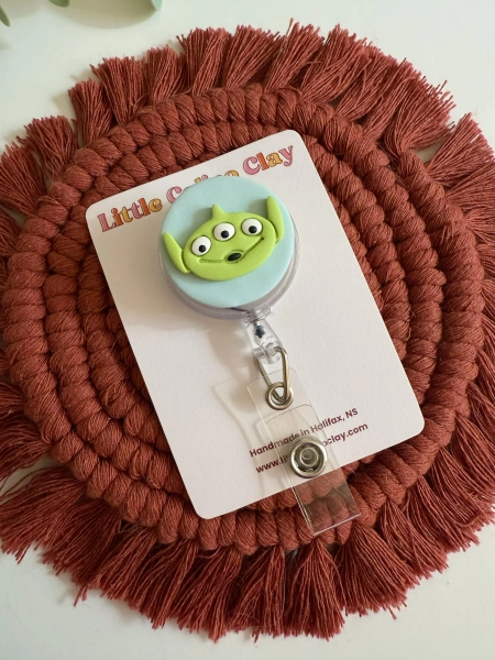 Toy Alien Polymer Clay Badge Reel | Fun Badge Reel | Customizable Badge Reel | Cute Badge Reel | Nurse Gift Ideas | Nurse Accessories