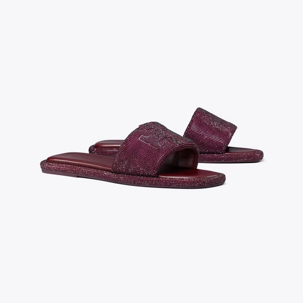 Pavé Double T Sport Slide in red, size 7.5