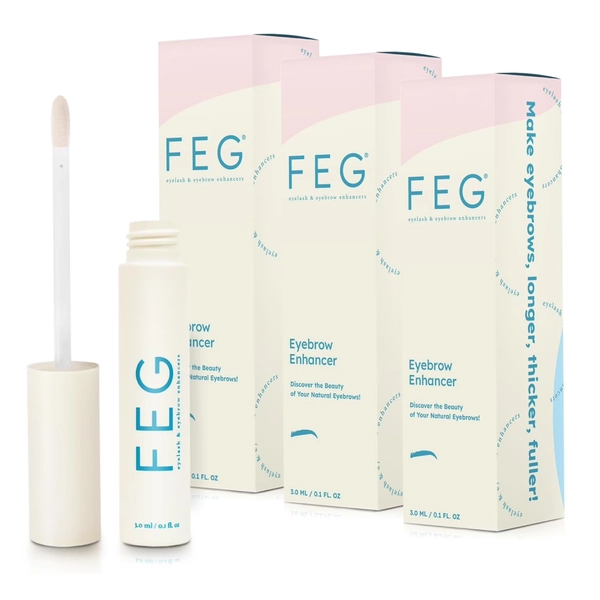 FEG Eyebrow Enhancer for Length Thickness Darkness Serum 100% Natural Eyebrow Enhancer Eyebrow Serum - 3 Pack