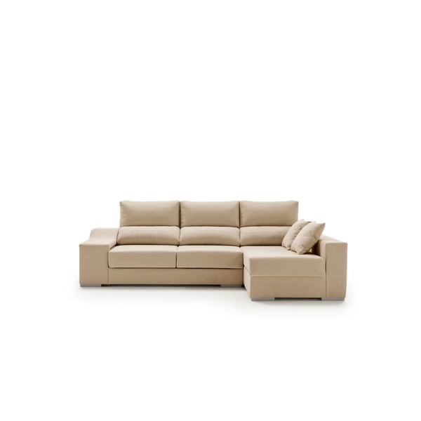 Sofa Chaiselongue con pufs y arcón Amatista Plus 265 Beige derecha