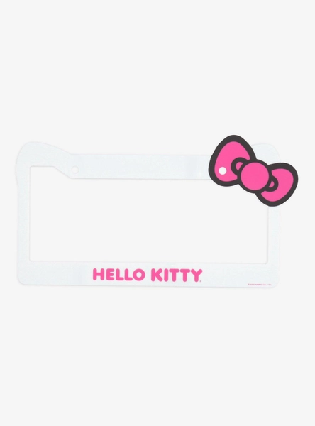 Hello Kitty Pink Bow Figural License Plate Frame