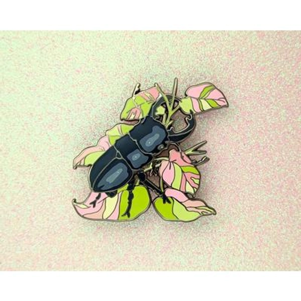 Stag Beetle Houseplant - Valentines 2025 Hard Enamel Pin