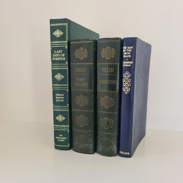Tolstoi 1962 French Books, The Man In the Iron Mask Alexandre Dumas 1970, Last Days of Pompeii Edward Bulwer-Lytton 1946