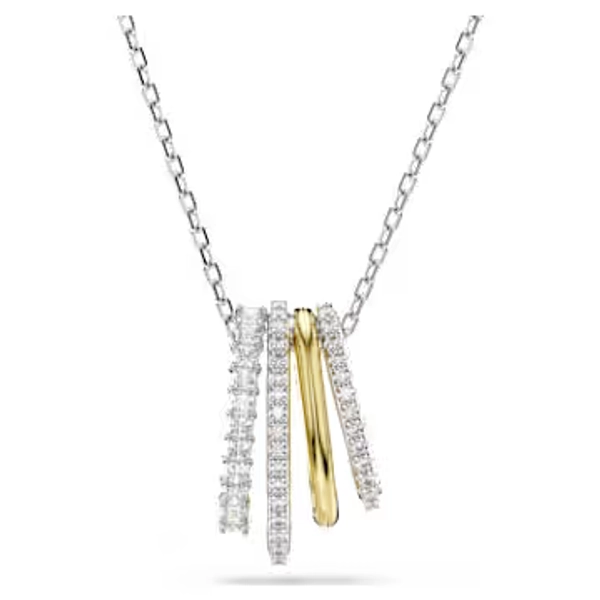 Pendentif Hyperbola, Tailles variées, Blanc, Finition mix de métal