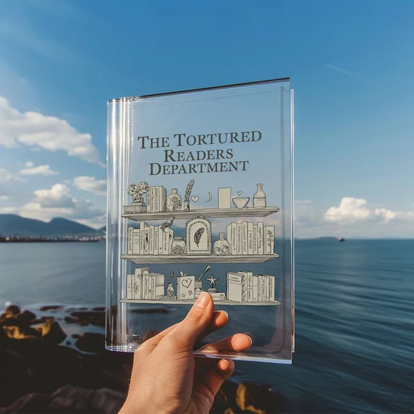 The Tortured Readers Department Bookish Books Acrylic Vase for Flowers, Book Shaped Flower Vase, Book Lover Gift For Reader, Librarian Gift