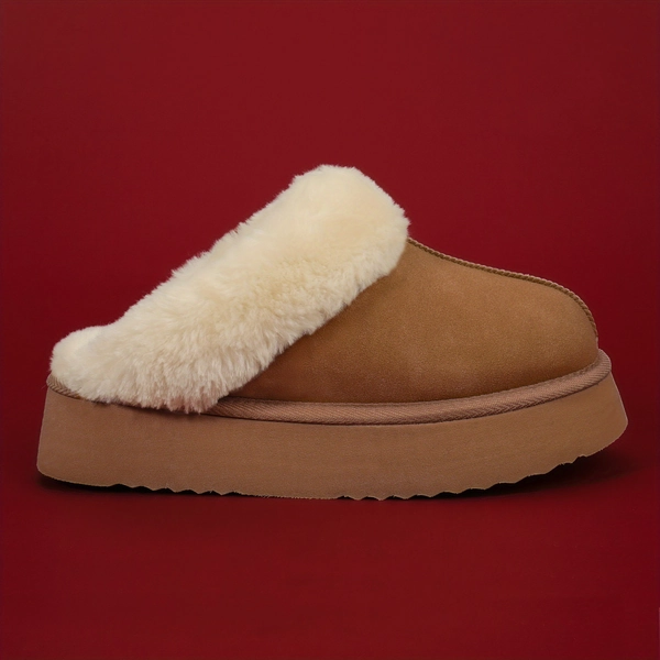 womens platform fuzzy slippers cozy indoor outdoor house - Temu