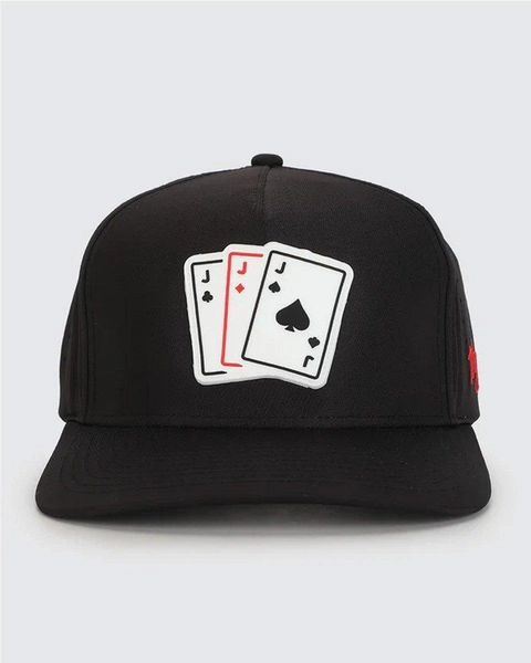 Waggle Golf 3-Jack Snapback Hat Black One Size