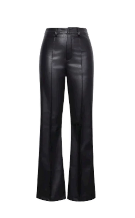 Pantalon large en similicuir
