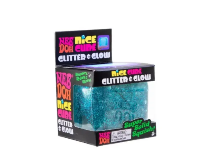 NeeDoh Nice Cube Glitter and Glow (Colors May Vary)