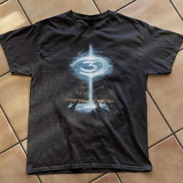 LARGE - Retro Halo 3 Logo T-Shirt Vintage Y2K Gaming Graphic Tee Gamer Unisex S-5XL