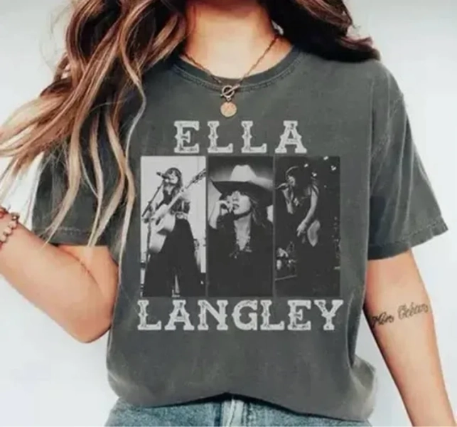 Ella Langley Music Tour Graphic T Shirt, Retro Unisex Tshirts