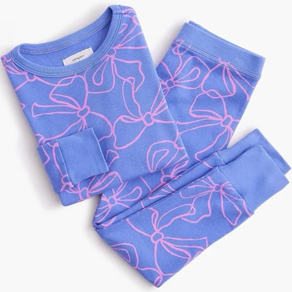 J.Crew Girls' Long-Sleeve Bows Pajama Set