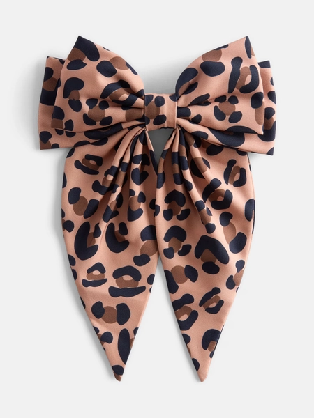 Wonder Nation Girls Large Hair Bow, Cheetah Print - Walmart.com