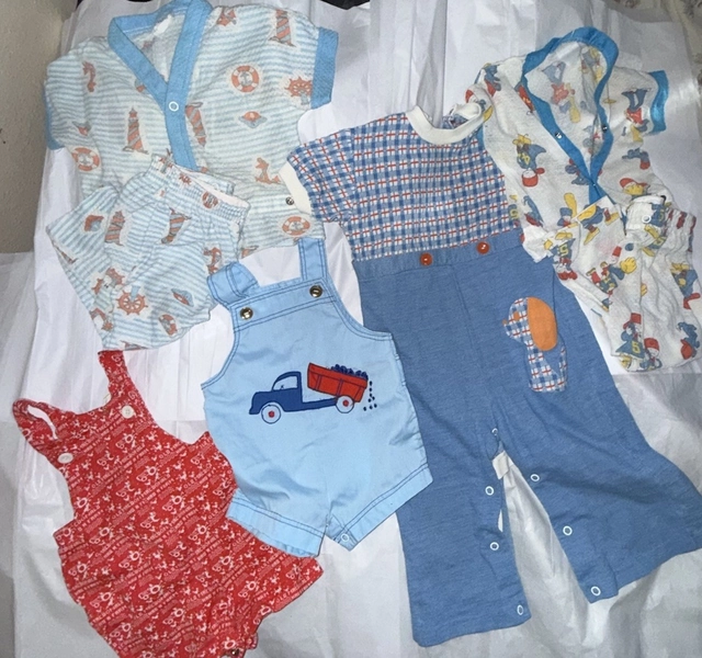 Lot of 1970s 80s Health Tex Carters Size 6-24 months  Pjs Overall Indies One Pc