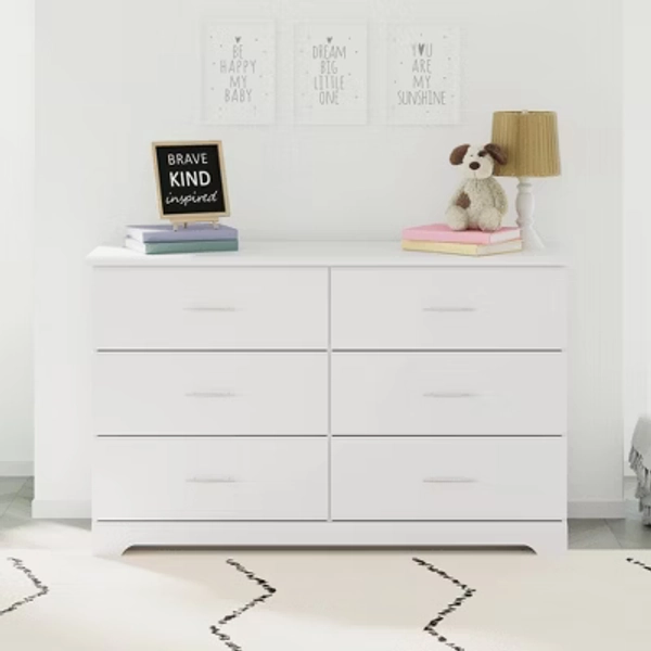 Storkcraft Brookside 6 Drawer Double Dresser  - White
