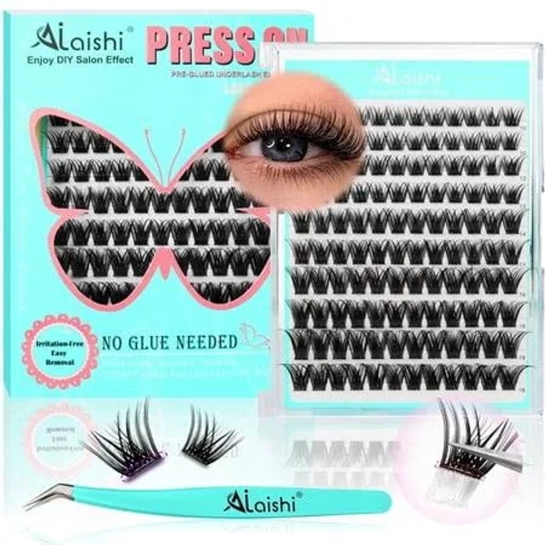 Lash Clusters DIY Cluster Eyelash Extensions 17, Size: Glue free Mood 5 -120pcs set (10-18mm), Black