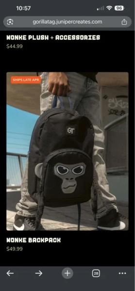 Gorilla tag backpack