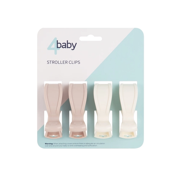 4baby Stroller Clips 4 Pack Blush Ivory