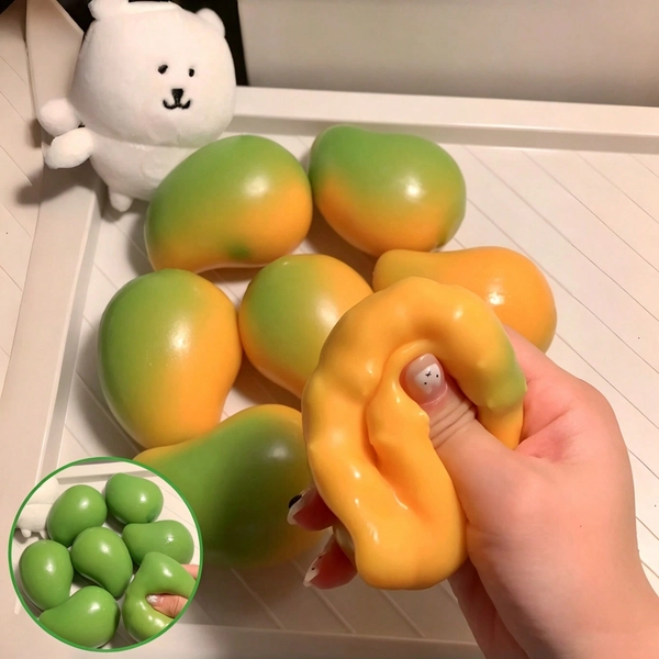Mango Stress Ball Crunchy Squeeze Toy, Adult ASMR Sensory Stress Relief Toy, Perfect Choice For Birthday And Holiday Gifts