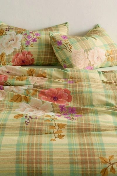 Maud Floral Plaid Patterned Duvet Cover