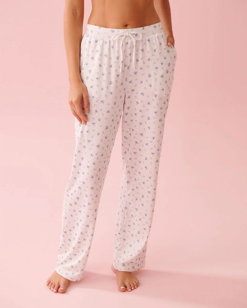 Pantalon de pyjama ultra doux imprimé roses bleues - TTG