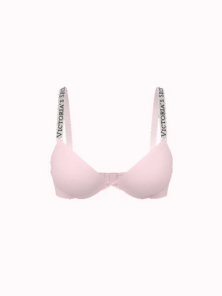 Soutien-gorge push-up à bretelles brillantes et logo
