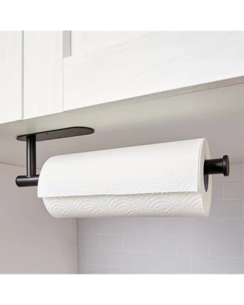 Adhesive Paper Towel Holder - Black - One Size