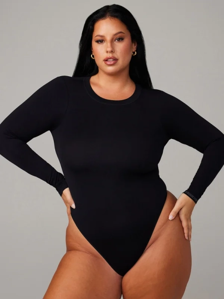 Seamless Long-Sleeve Bodysuit Teddy