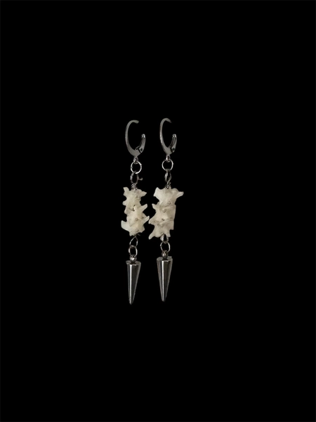 Gothic Spiked Snake Vertebrae Dangle Earrings
