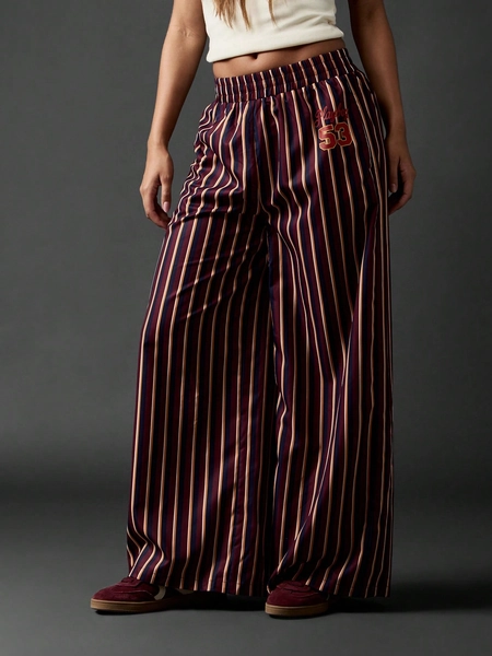 Missguided x Playboy Retro High Waist Palazzo Pants With Elastic Band
