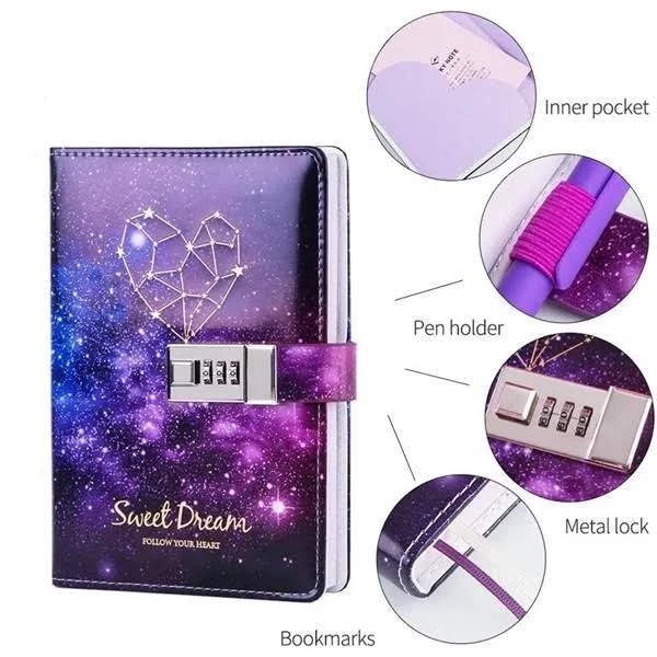 Personal Journal Promotional Zodiac Lock Diary Set