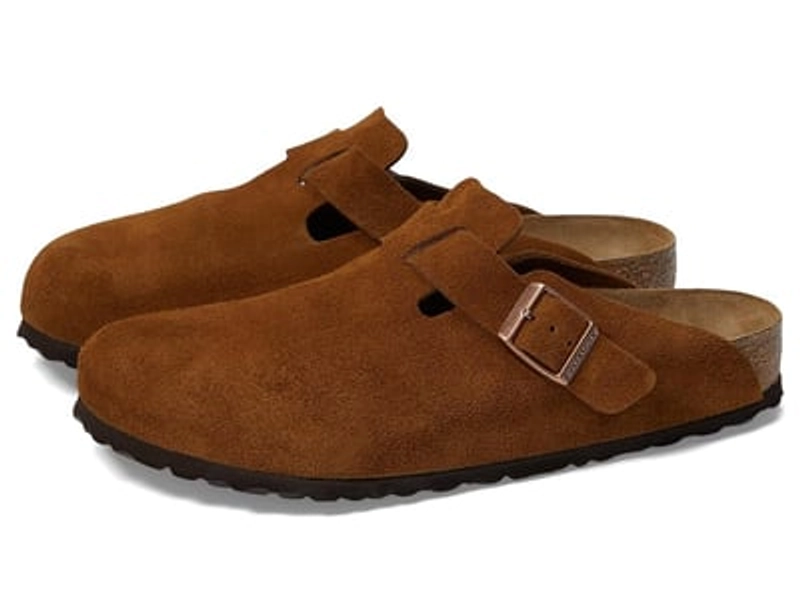 Birkenstock Boston Soft Footbed - Suede (Unisex) (Mink Suede) Clog Shoes
