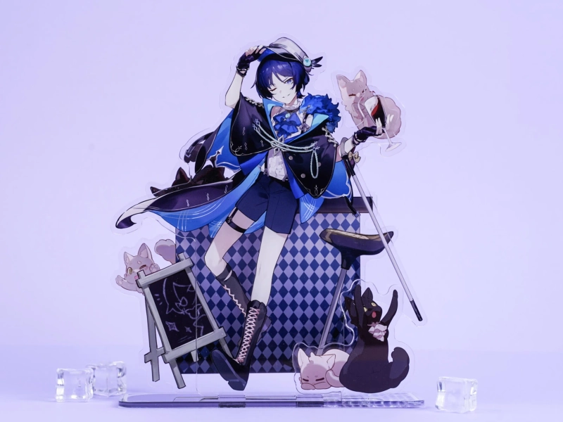 Genshin Impact Wanderer 20cm Acrylic Standee - Harbinger Themed Desk & Shelf Decor with Cat Accents