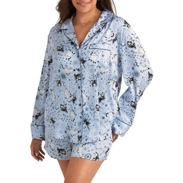 Adore Me Women's Sammi PJ Sleepwear 1X / Purranormal Cativity C01V2 Blue.