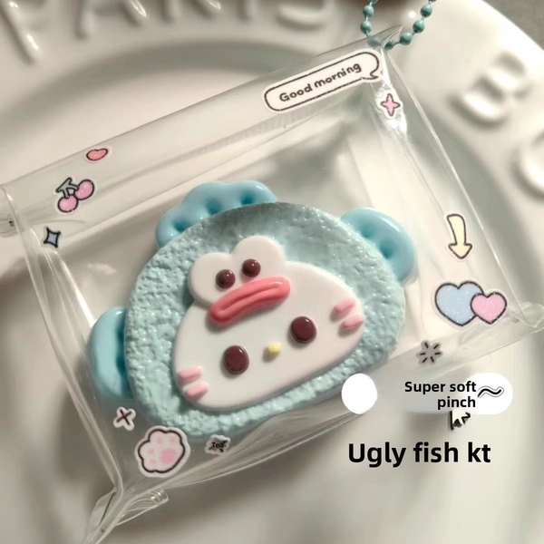 Ugly Fish KT Squishy Cute Slow-rebound Squeeze Toy Stress Relief Rubber Textureaffordable Same Style Xiaohongshu Students