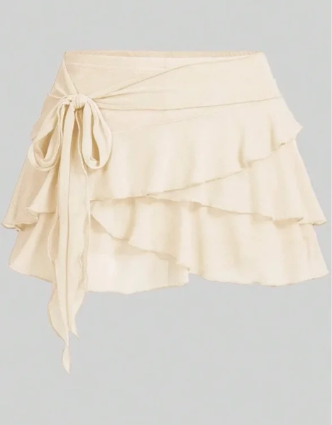 mini shein skirt yellow 
