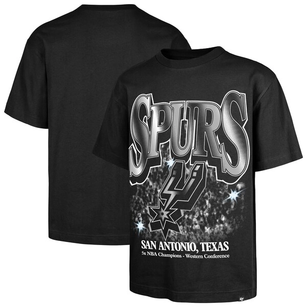 Men's San Antonio Spurs '47 Black Past Champs Collection Flashbulb Foundation T-Shirt