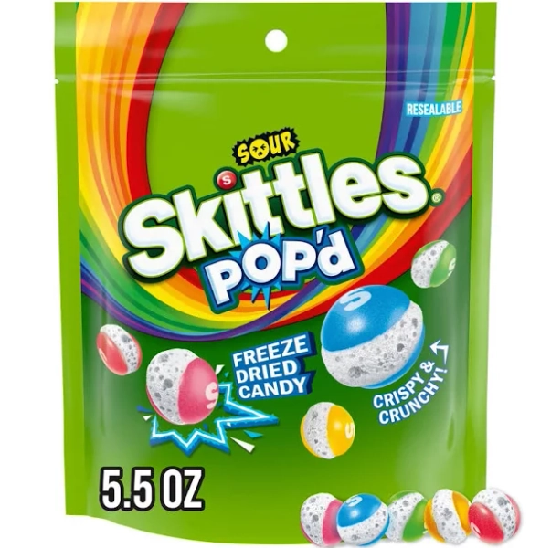 Skittles Pop'd Sour Freeze Dried Candy