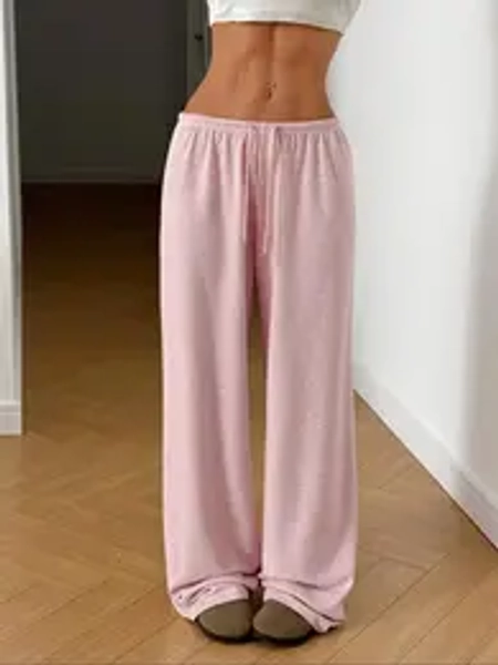 Women's Solid Color Drawstring Waist Pants, Casual Comfy Elastic Waist Trousers for Daily Wear, Ladies Bottoms for All Seasons,?Casual Street Trousers（gift）