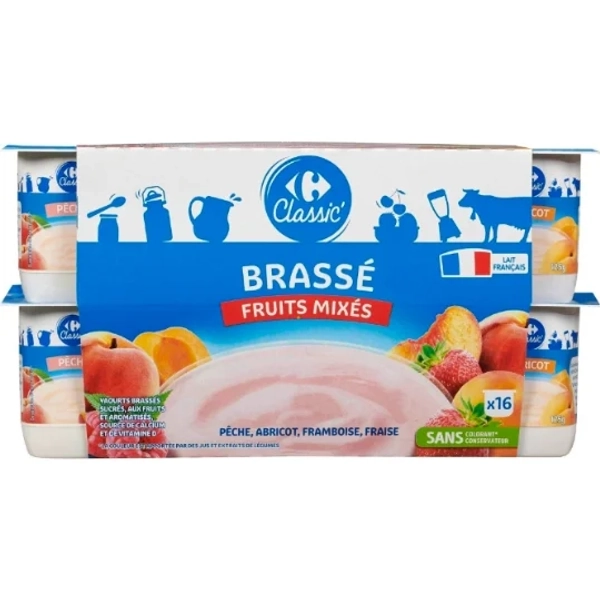 Yaourts fruits mixés brassé CARREFOUR CLASSIC'