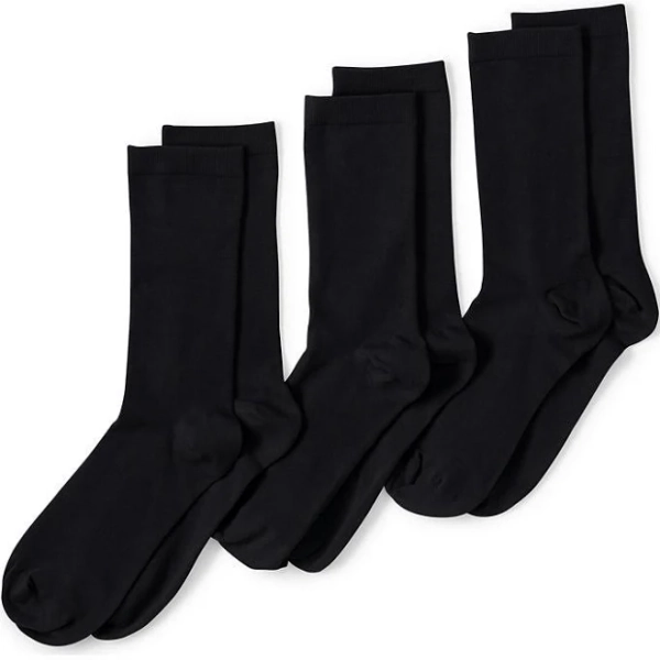 Lands' End Women's 3-Pack Seamless Toe Crew Socks